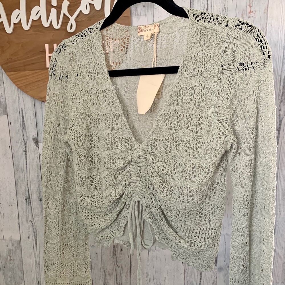 Lace top NEW sage color